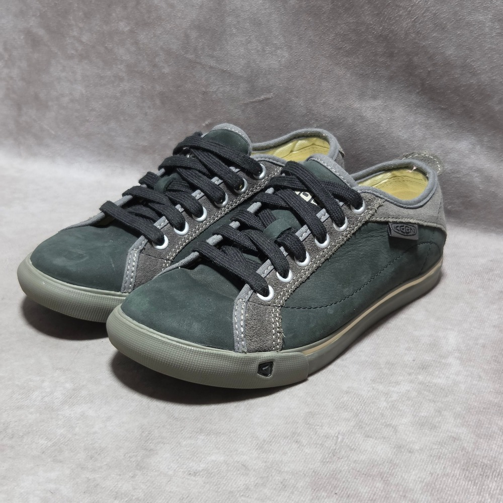 Keen Coronado Black Gray Leather Suede Low Top Sneakers Womens 6 1007963